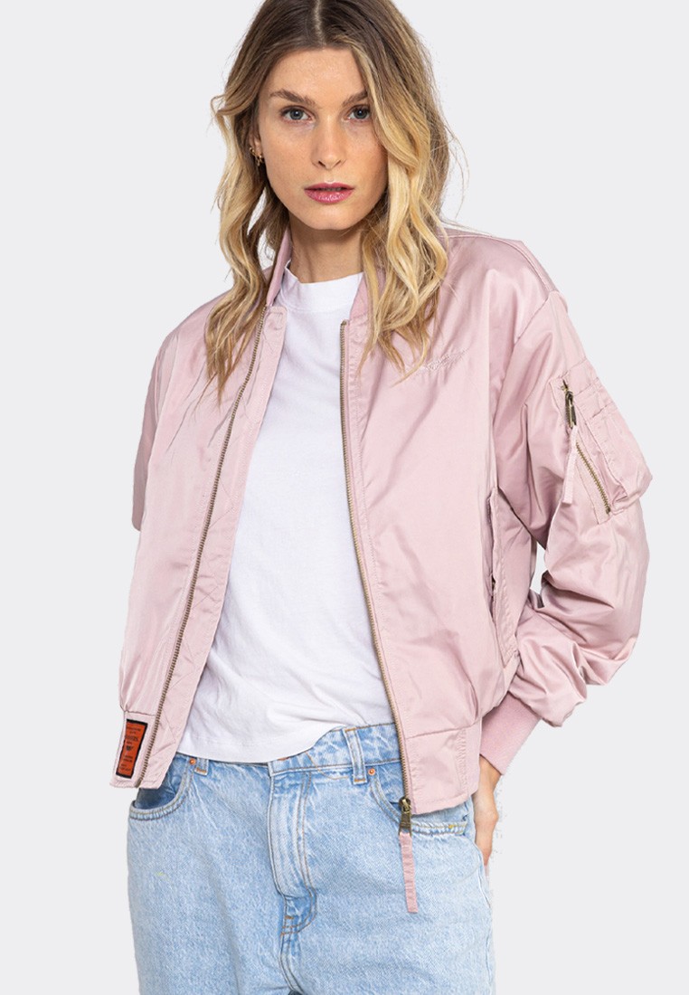HELIX WOMEN : Shiny bomber jacket with side zips | Bombers Original